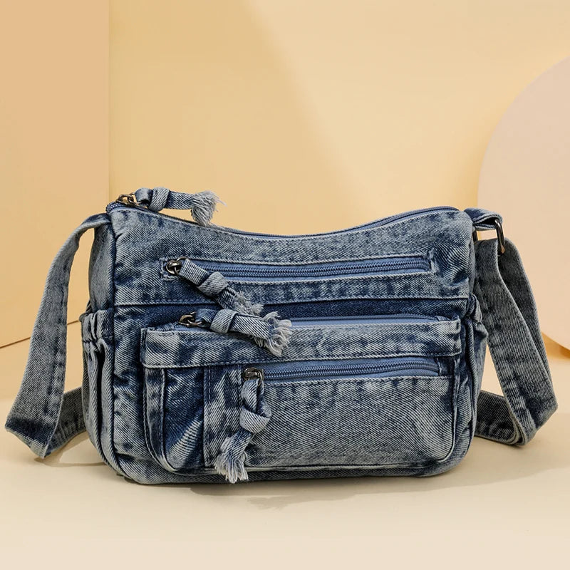 Cartera de Jean para Mujer – Bolso Retro Amplio y Estilo Casual Diario