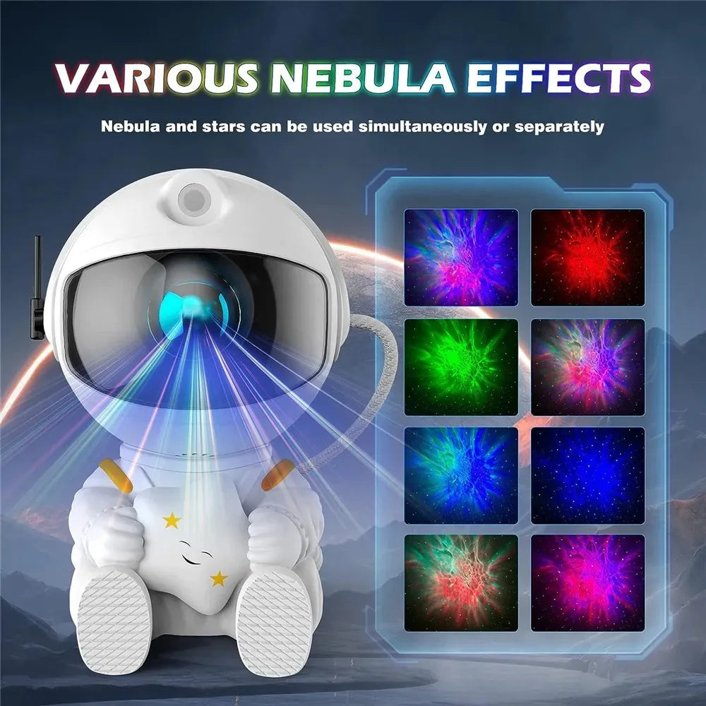 Proyector Galaxia Astronauta LED – Luz Nocturna Estrellada para Habitación