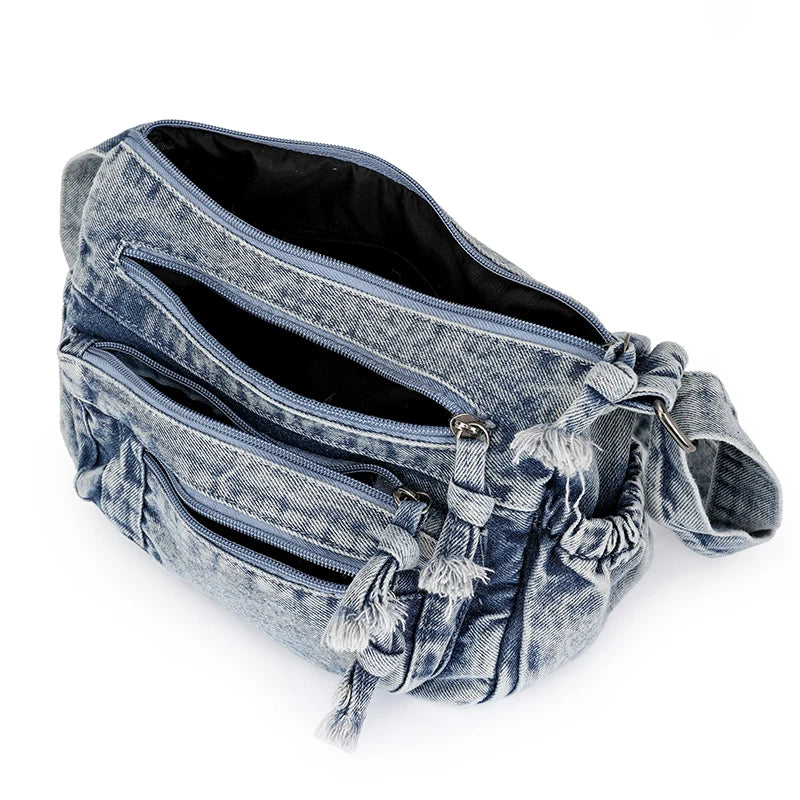 Cartera de Jean para Mujer – Bolso Retro Amplio y Estilo Casual Diario