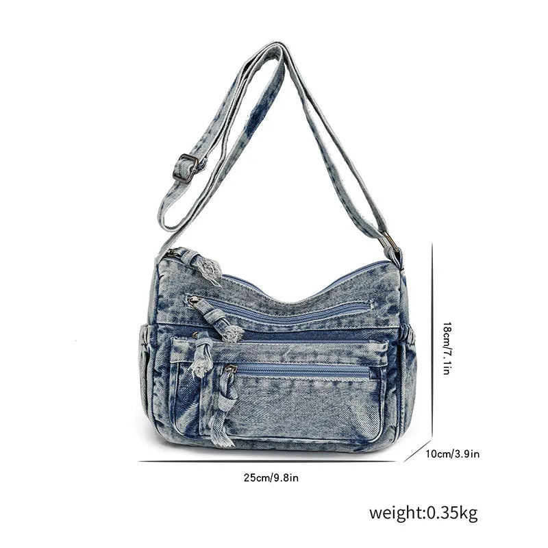 Cartera de Jean para Mujer – Bolso Retro Amplio y Estilo Casual Diario