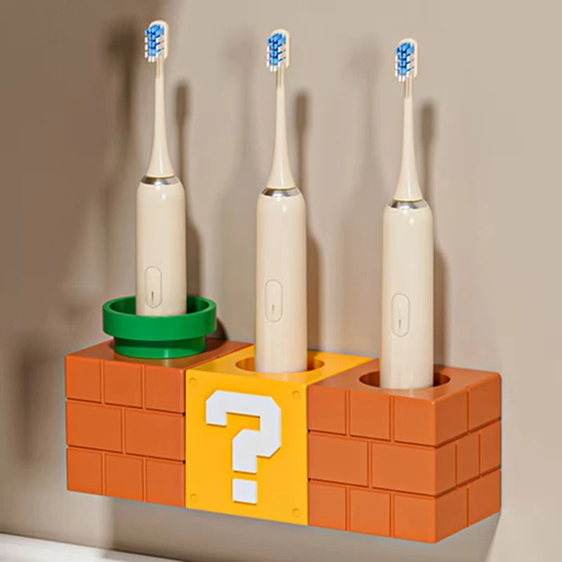 Portacepillos de Pared – Diseño Anime Bloque Retro para Baño
